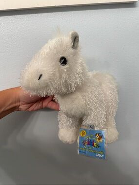 ORIGINAL Webkinz White Plush Albino Horse by Ganz - unused code attached!